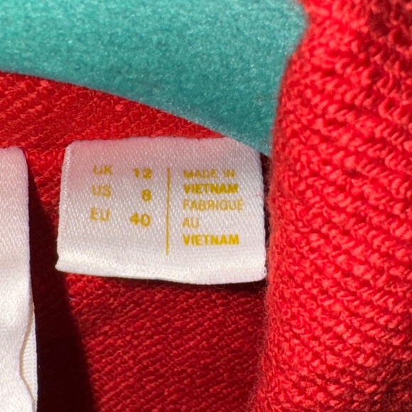 EUC Anthropologie Maeve Textured Peacoat Pea Coat Jacket Red Size 8 - Picture 9 of 15